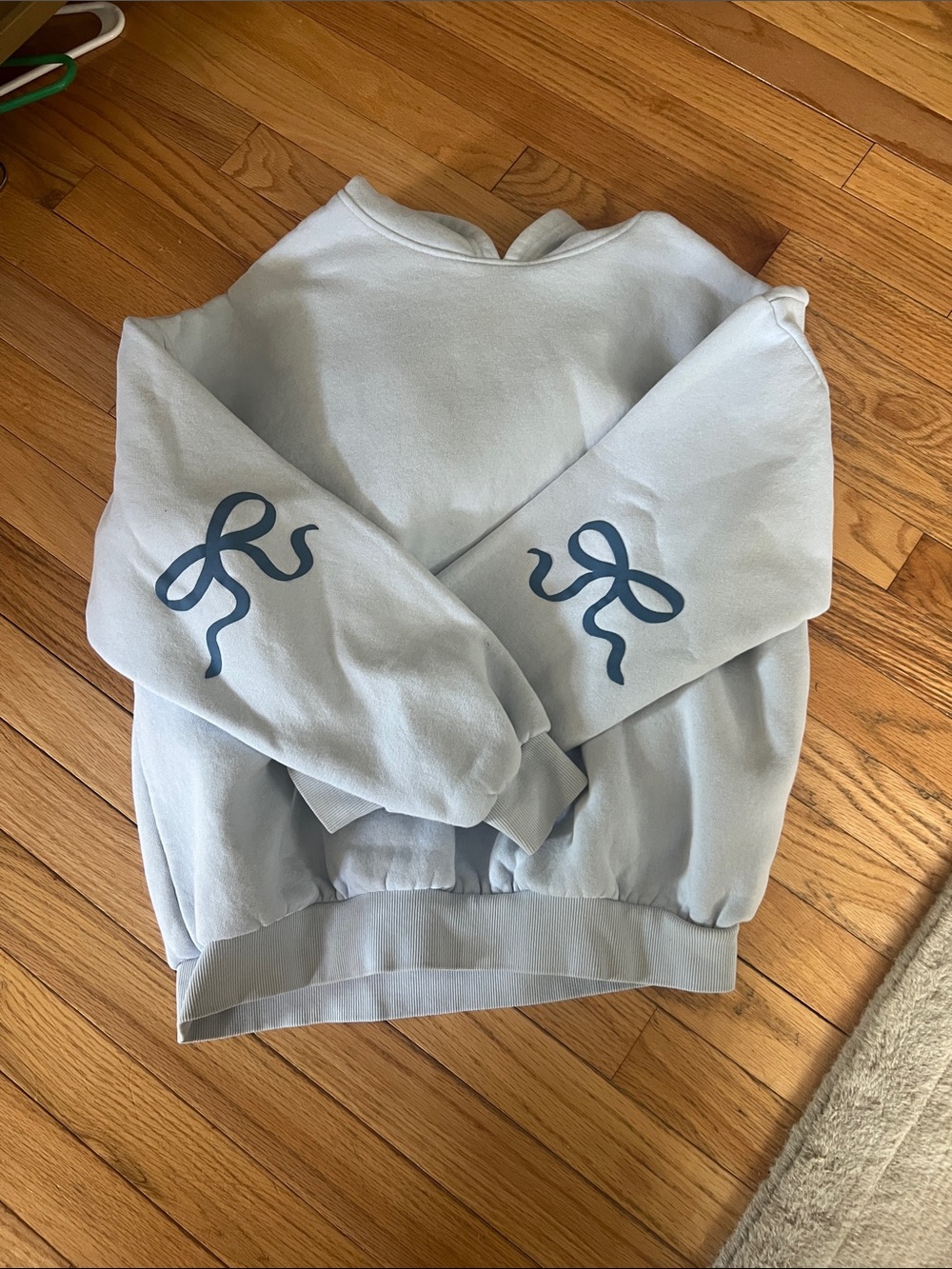 Edikted Pale Blue Crewneck Sweatshirt with Navy Accent